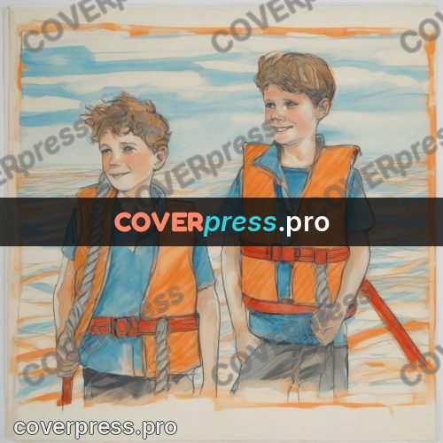 Children's illustration: children in life jackets