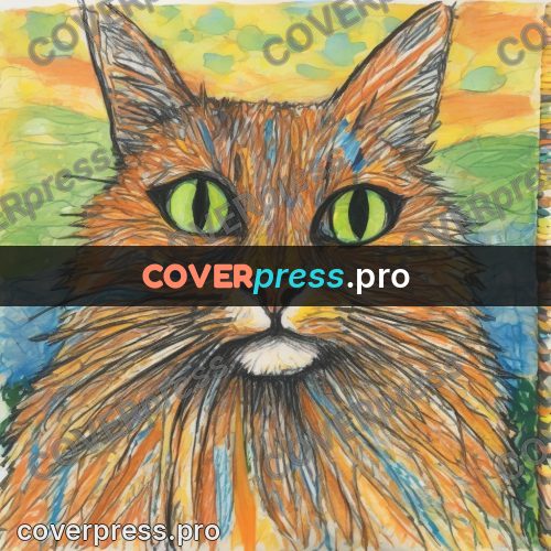Children's illustration: face of a ginger cat