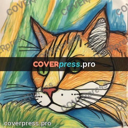 Children's illustration: face of a ginger cat