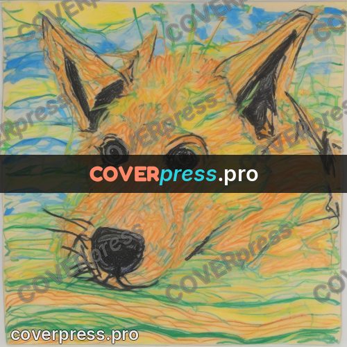 Children's illustration: face of a ginger dog