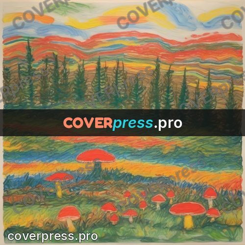 Children's illustration: colourful forest with a path