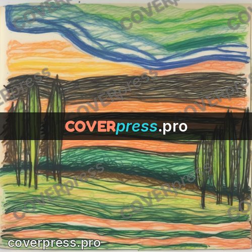 Children's illustration: fields in bands to the horizon