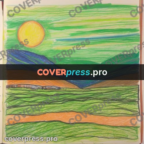 Children's illustration: fields in bands to the horizon