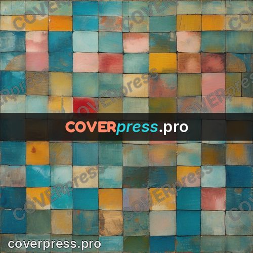 Paul Klee style artwork: face among colour tiles