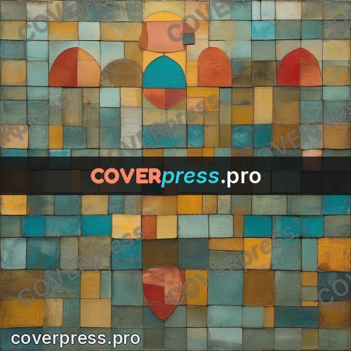 Paul Klee style artwork: tiles and red arches