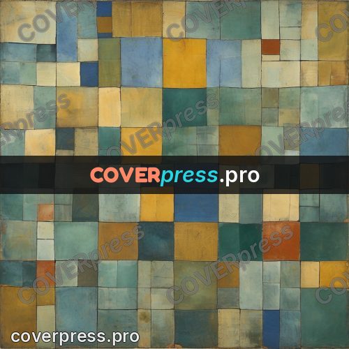 Paul Klee style artwork: tile grid with bright patches