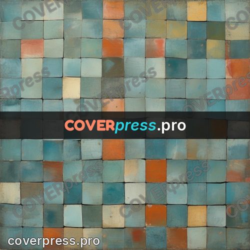 Paul Klee style artwork: turquoise grid with arcs