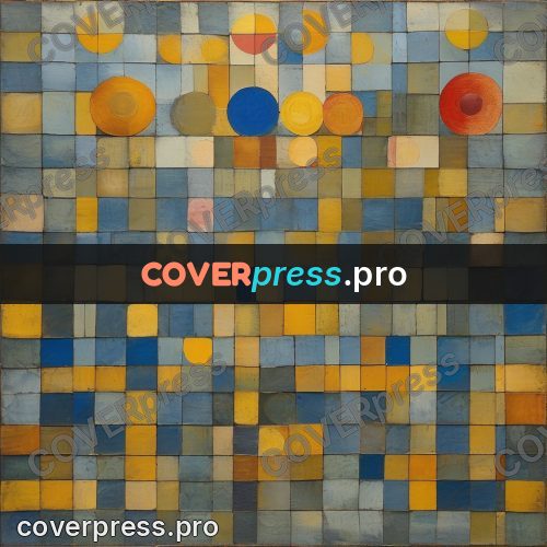 Paul Klee style artwork: tile grid under circles