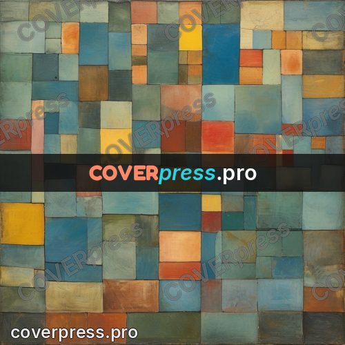 Paul Klee style artwork: little houses and a red disc