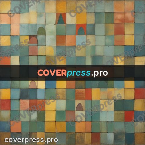 Paul Klee style artwork: tiles with arches and turrets