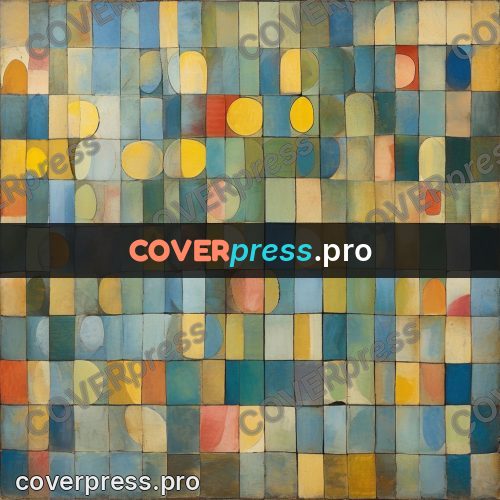 Paul Klee style artwork: tiles with half-circles