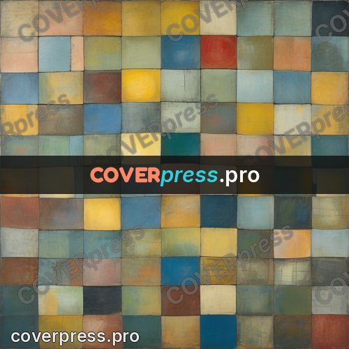Paul Klee style artwork: tiles with half-circles