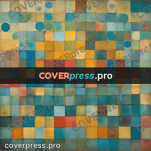 Paul Klee style artwork: small discs over tiles