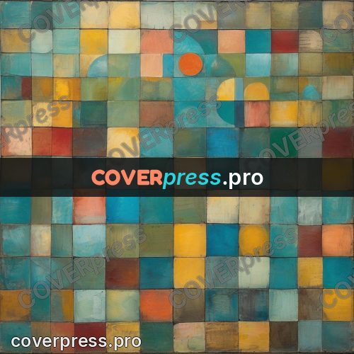 Paul Klee style artwork: small discs over tiles