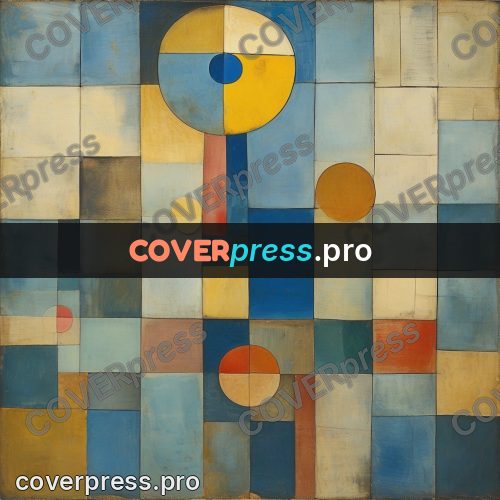 Paul Klee style artwork: circles and a tower of tiles