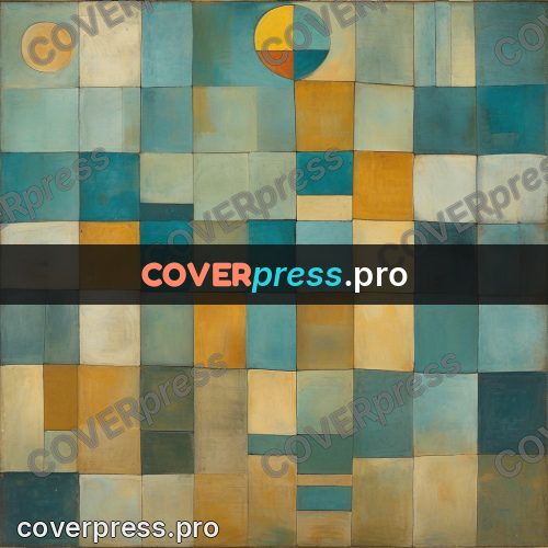 Paul Klee style artwork: bowl and circles from tiles