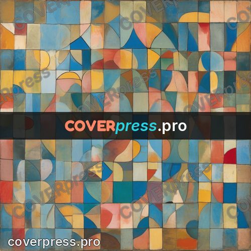 Paul Klee style artwork: half-circles on a tile grid