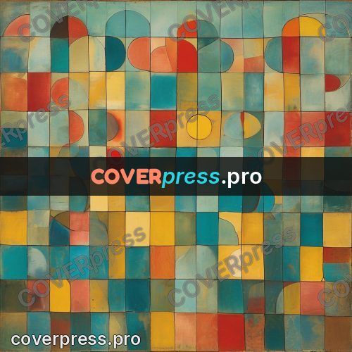 Paul Klee style artwork: face from tiles and arcs