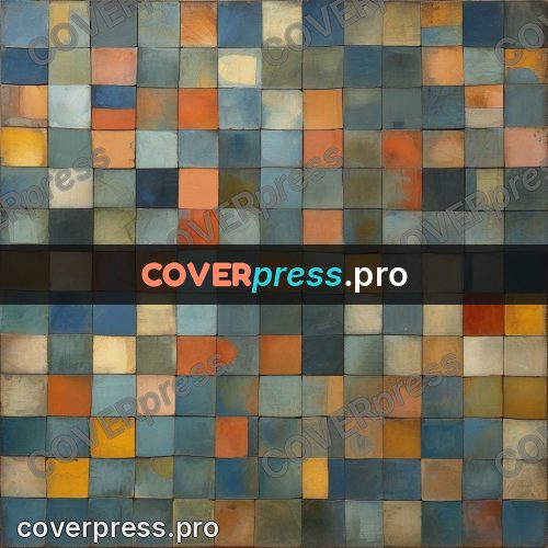 Paul Klee style artwork: tiles with round patches