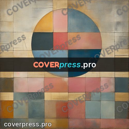 Paul Klee style artwork: large circle on tiles