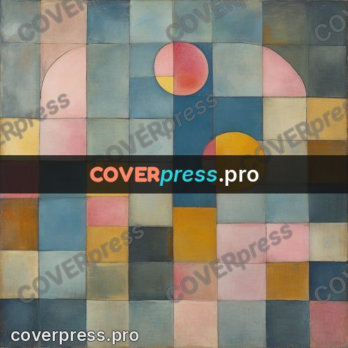 Paul Klee style artwork: large circle on tiles