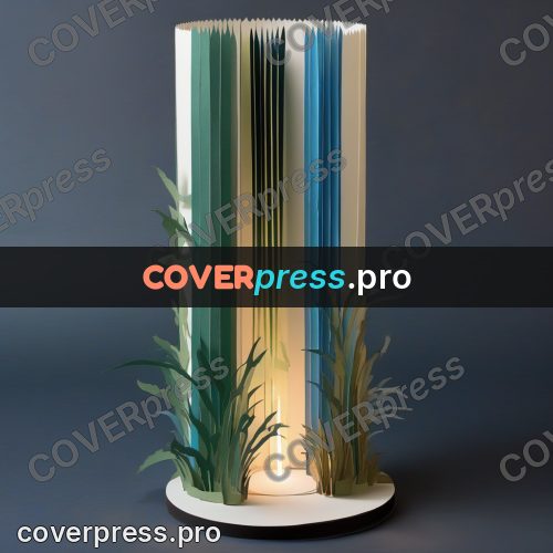 Paper craft design: vertical strips and leaves