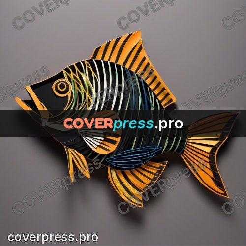 Paper craft design: fish with fanned fins