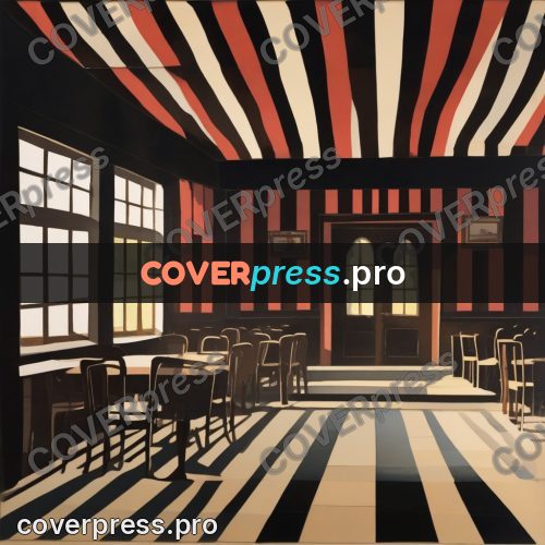 Paper craft design: hall with tables and chairs