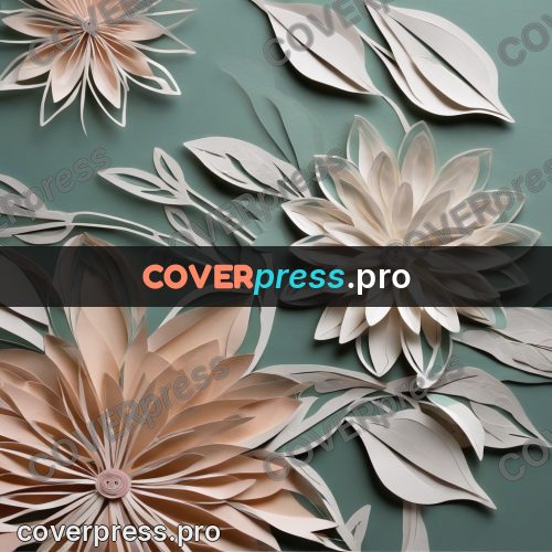 Paper craft design: large flowers and leaves
