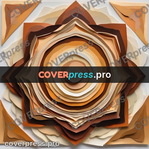 Paper craft design: ochre rings in steps