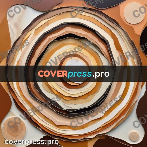Paper craft design: ochre rings in steps