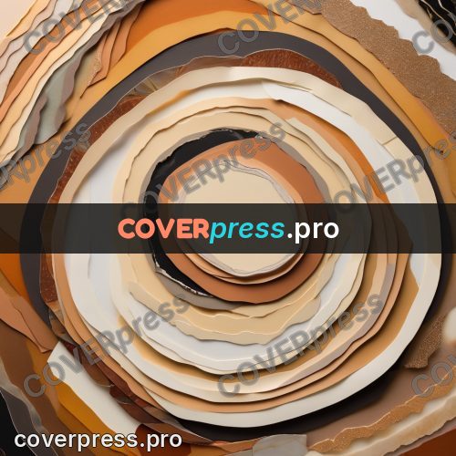 Paper craft design: ochre rings in steps