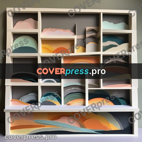 Paper craft design: shelves with oval plates