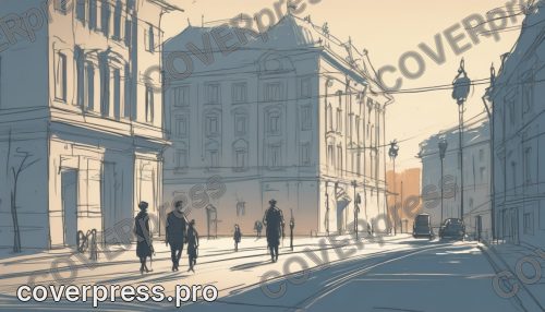 В стиле Лайн-арт: мужчина с женой гуляют по Москве