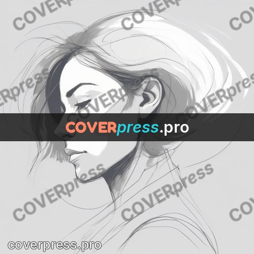 Line artwork: woman's profile with a bun