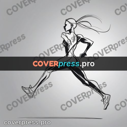 Line artwork: running figure in motion