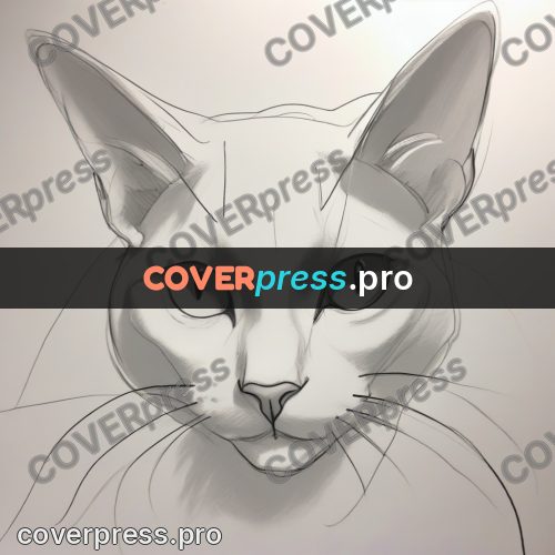 Line artwork: cat sitting side on