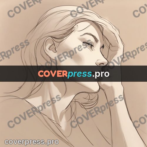 Line artwork: woman's face with loose hair