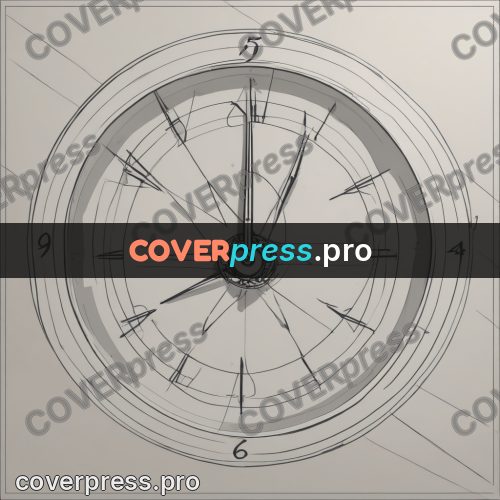 Line artwork: watch dial with hands