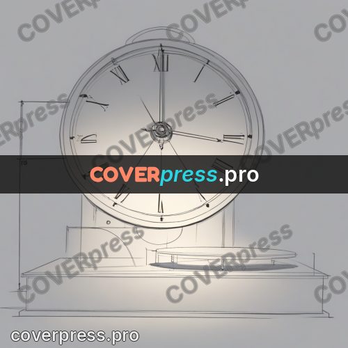 Line artwork: clock parts on a sheet