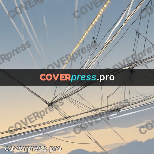 Line artwork: wires against the sky