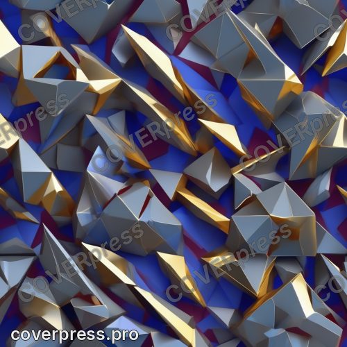 Полигональный рисунок: сундук, меч и щит
