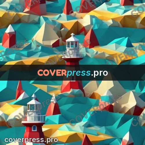 Polygon illustration: lighthouse with red stripes