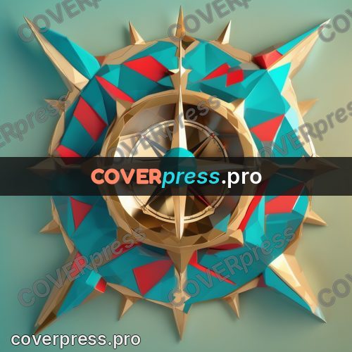 Polygon illustration: compass with a wind rose