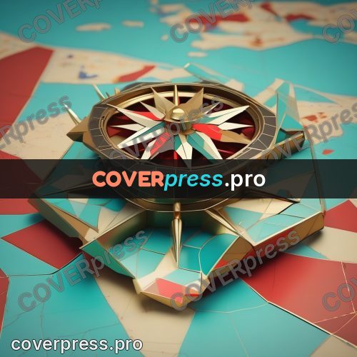 Polygon illustration: compass with a wind rose