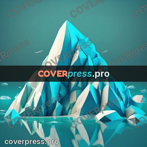Polygon illustration: iceberg in dark water