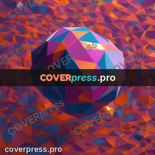 Polygon illustration: planet sphere among facets