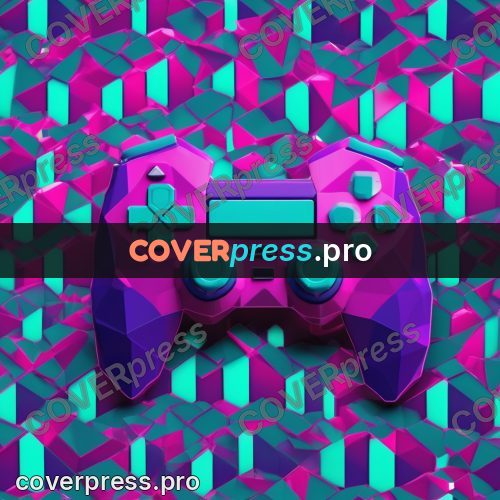 Polygon illustration: game controller on purple
