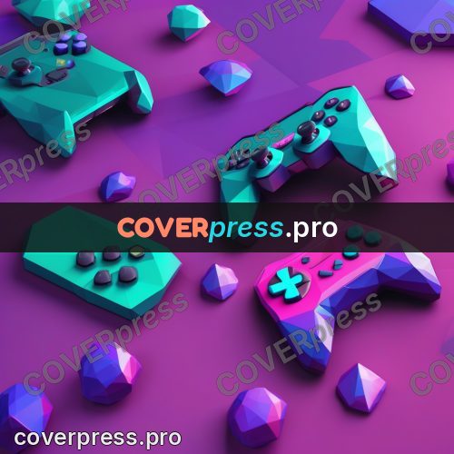 Polygon illustration: game controller on purple