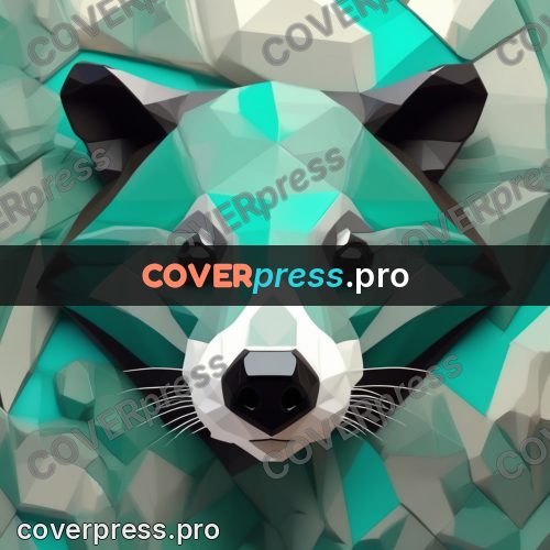 Polygon illustration: badger with a striped face